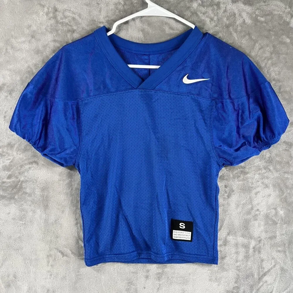Nike Youth Football Practice Jersey Small Royal Blue Mesh Dri-FIT Short Sleeve
